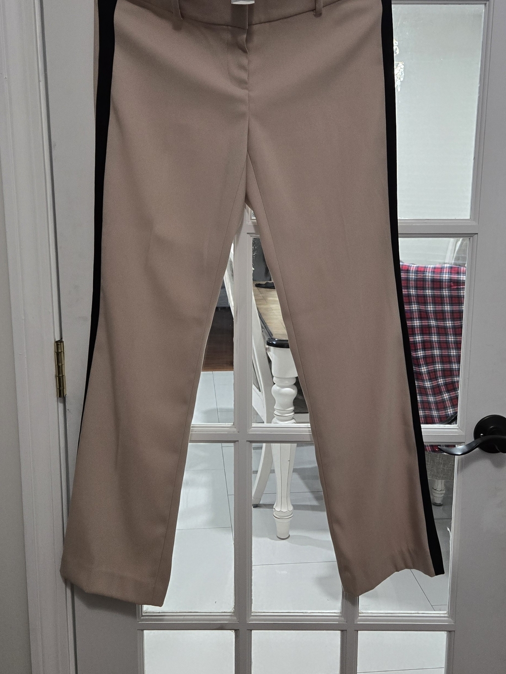 Ann Taylor Beige Trousers with Black Side Stripe